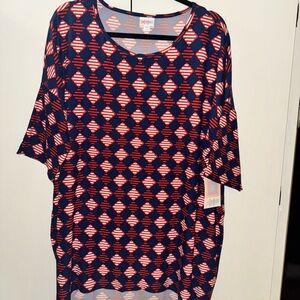 LuLaRoe Red White and Blue Tunic Top NWT